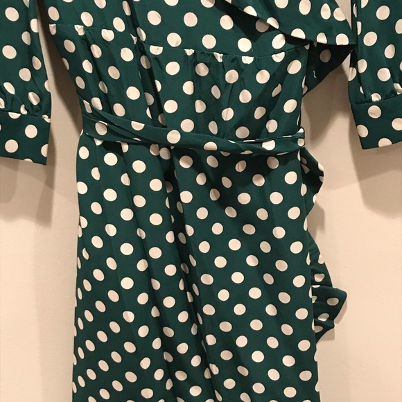 🎉HP🎊Kate Spade Green Polka Dot Wrap Dress- NWT - Picture 6 of 7
